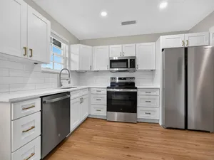 Renovated kitchen at Riverside Apartments